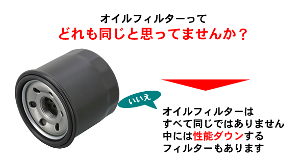 オイルフィルター（オイルエレメント）ってどれも同じと思ってませんか？